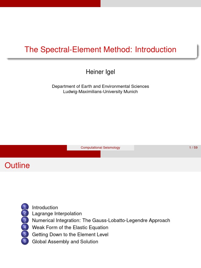 Spectral Element Method Overview | PDF | Linear Elasticity | Finite ...