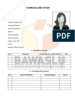 Format CV Bawaslu