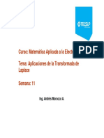 Tema: Aplicaciones de La Transformada de Laplace Curso: Matemática Aplicada A La Electrónica