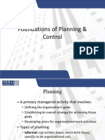 Foundations of Planning & Control