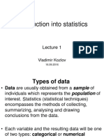 Introduction Into Statistics: Vladimir Kozlov