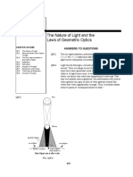 The Nature of Light and The Laws of Geometric Optics: Answers To Questions