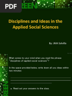 Disciplines and Ideas in The Applied Social Sciences: By: JMA Salvilla