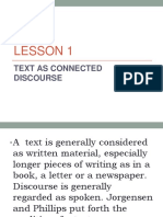 Text as a Connected Discourse