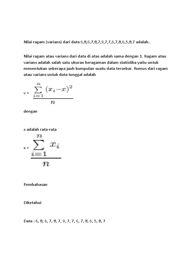 Nilai Ragam Varians PDF