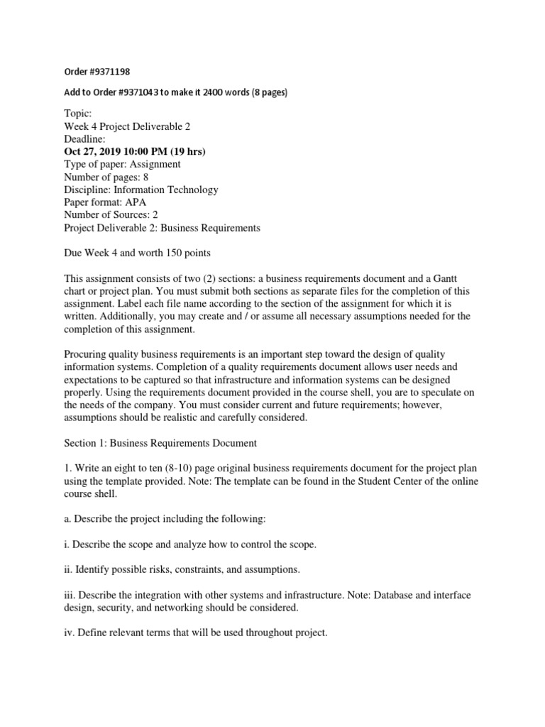 Business Requirements Document | Download Free PDF | Project Management ...