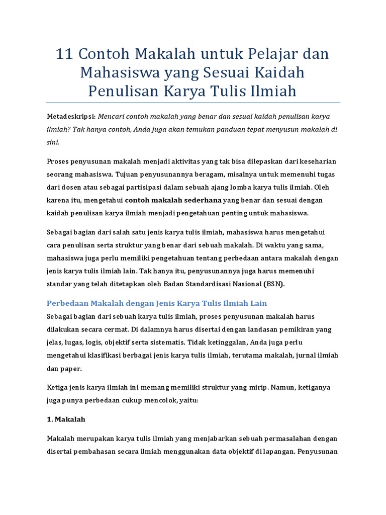 Contoh Makalah
