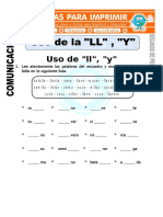 Ficha de Uso de La LL Y para Segundo de Primaria