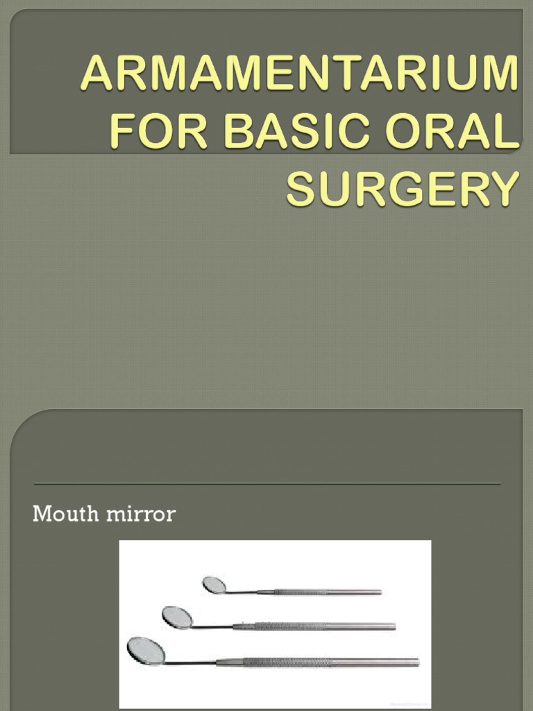 Armamentarium For Basic Oral Surgery PDF
