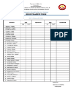 Registration Form: Names AM Signature PM Signature