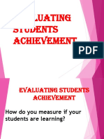 Evaluating Students Achievement