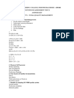 Kongu Engineering College, Perundurai Erode - 638 060 Continuous Assessment Test 3 Answer Key 14get71 - Total Quality Management