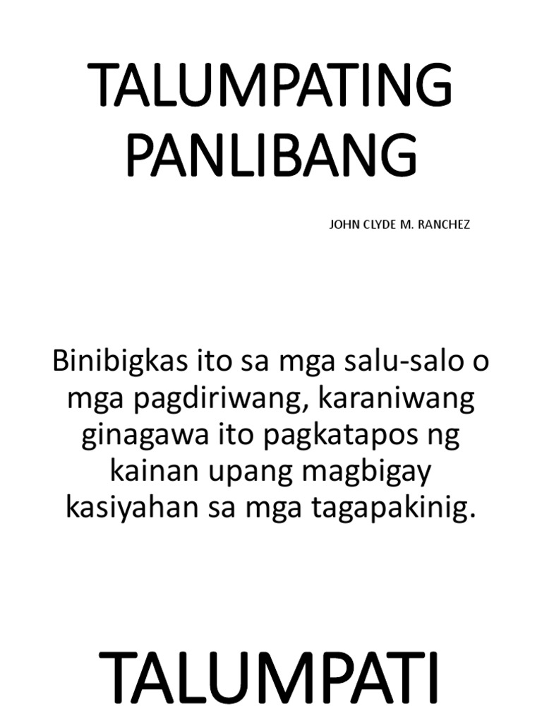 Halimbawa Ng Talumpating Panlibang - talumpatitungkol
