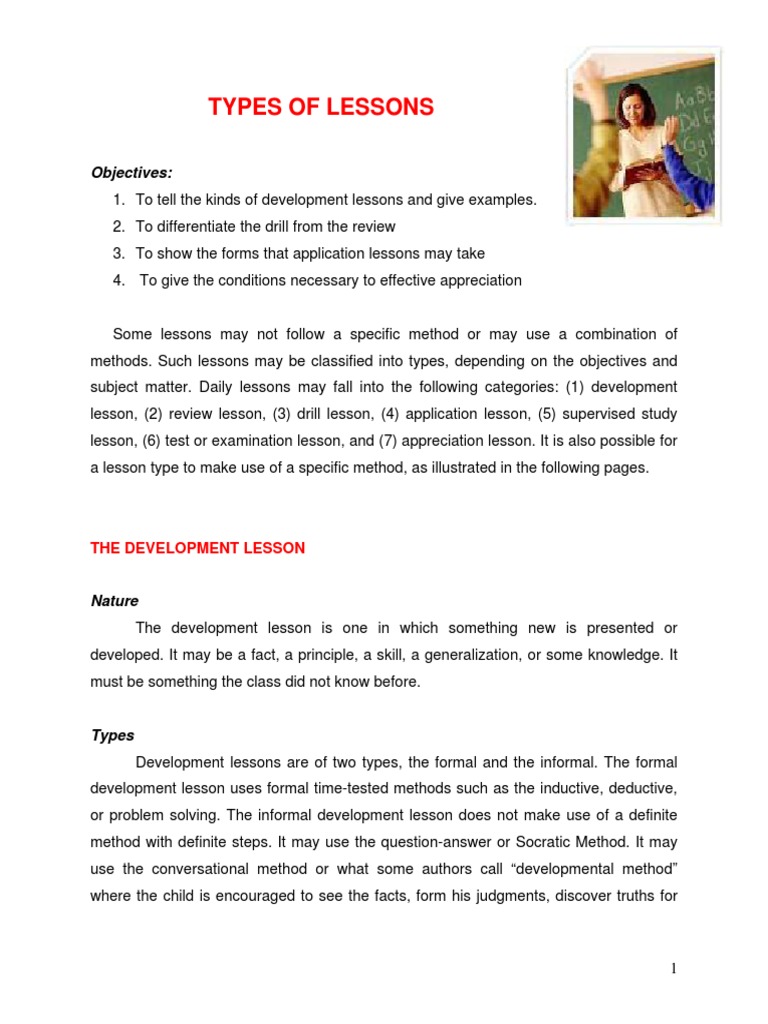 Types of Lessons in Education | PDF | Motivation | Motivational