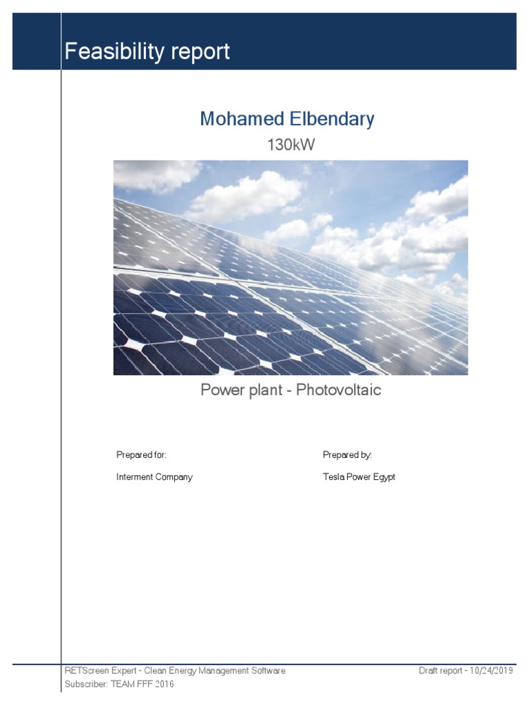 Solar PV Feasibility Report for Egypt | PDF | Net Present Value | Revenue