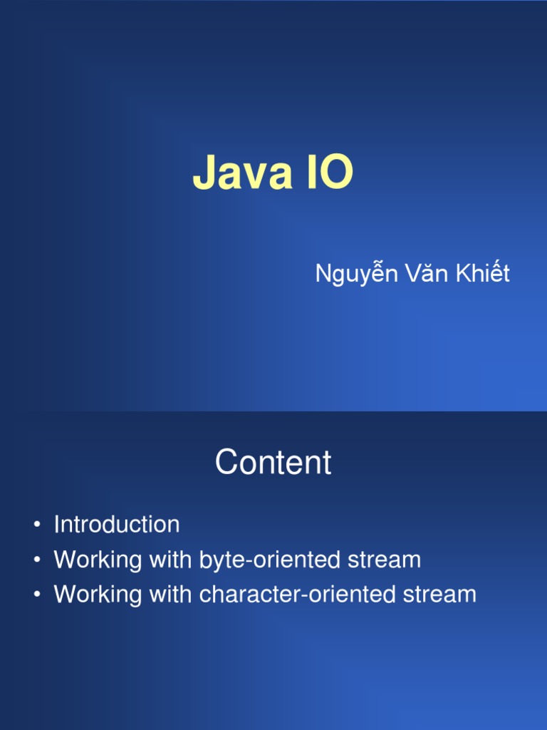 Java I/O Overview and Usage | PDF | Input/Output | Class (Computer ...