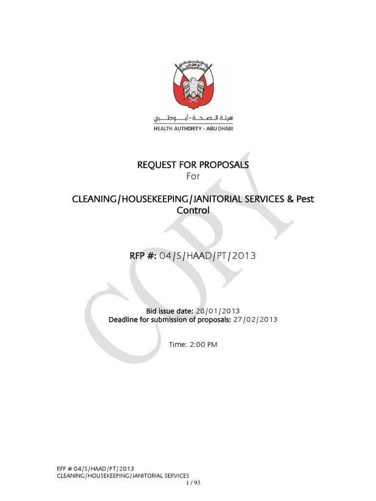 RFP for Cleaning and Janitorial Services | PDF | Request For Proposal ...
