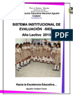 Sistema Institucional de Evaluación de Los Aprendizaje - Siee - 2013