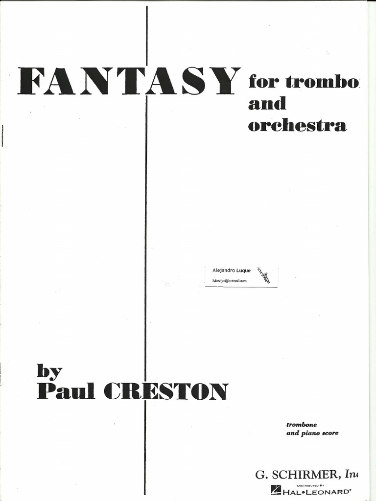 Fantasy For Trombone - Paul CRESTON | PDF