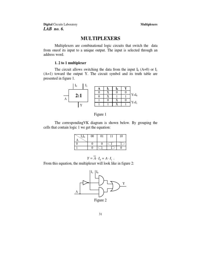 Multiplexers: LAB No. 6 | PDF | Logic Gate | Digital Electronics