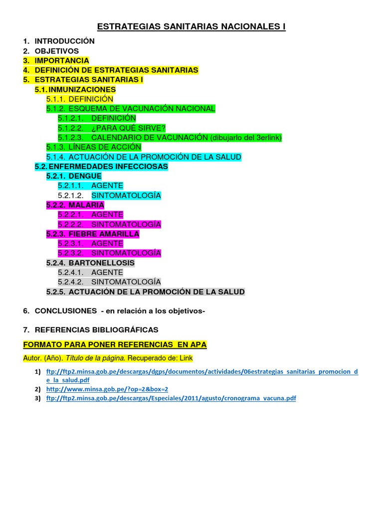 Estrategias Sanitarias Nacionales 2025 | PDF