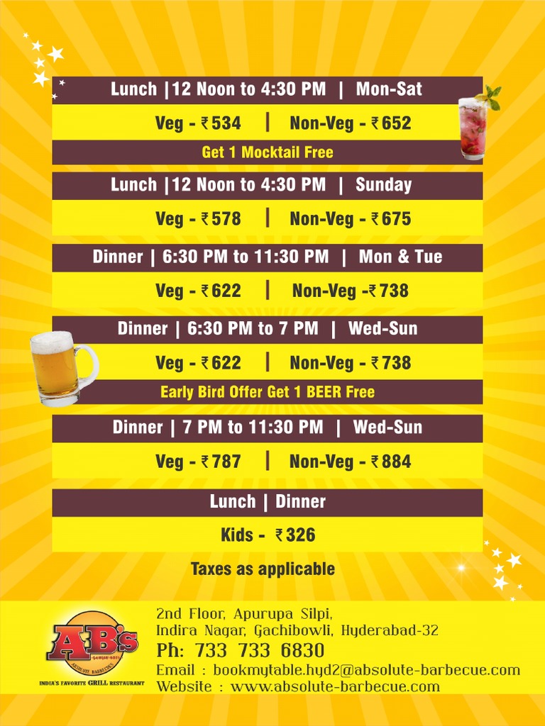 Abs Hyderabad Gachibowli Rate Card PDF PDF