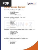 Python Course Content