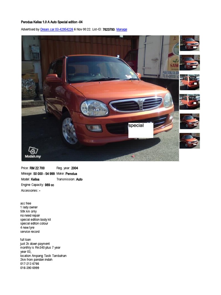 Perodua Kelisa Pdf Car Land Vehicles