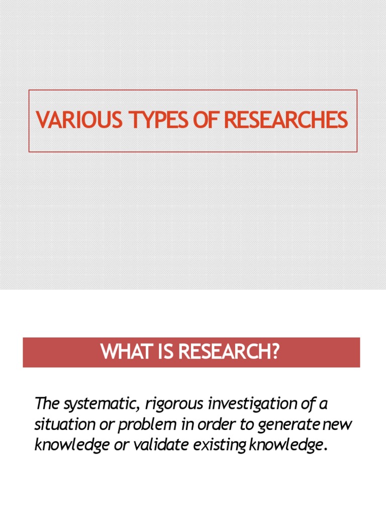 Types of Research | PDF | Quantitative Research | Experiment