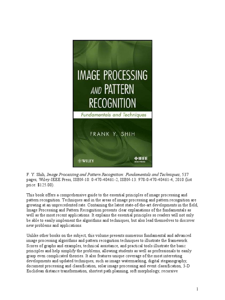 Book | PDF | Pattern Recognition | Algorithms