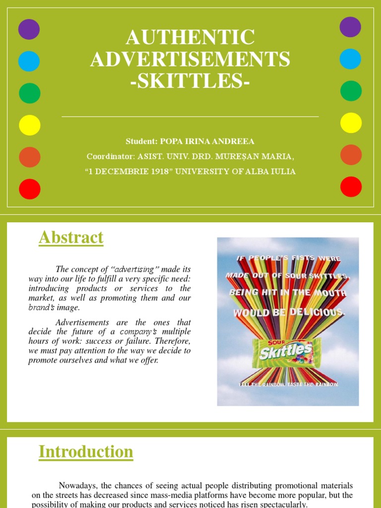 Skittles Advertising Strategies Explained | PDF | Advertising