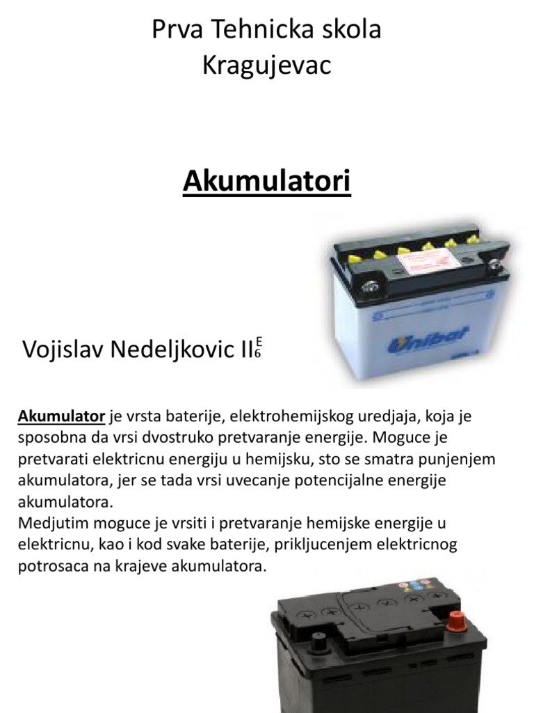 Princip Rada Akumulatora 2019 PDF | PDF