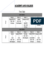 Lite Academy and College Time Table: TH TH TH TH