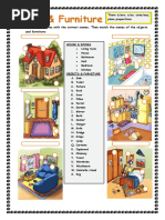 House & Furniture: 1. Label The Pictures With The Correct Names. Then Match The Names of The Objects and Furniture