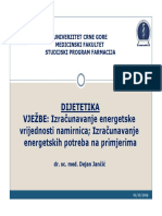 1-3 V-Izracunavanje Energetske Vrijednosti Namirnica. Izracunavanje Energetskih Potreba Na Primjerima