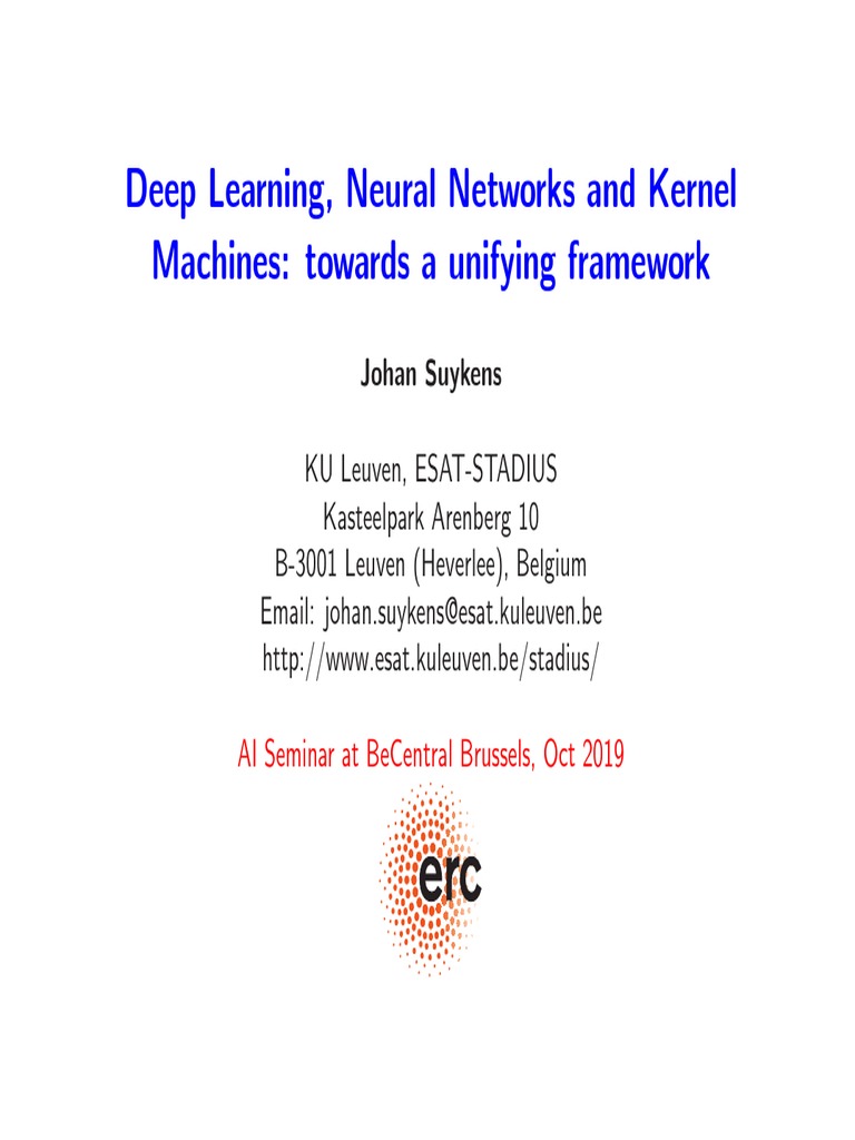 Unifying Deep Learning and Kernel Methods | PDF | Artificial Neural ...