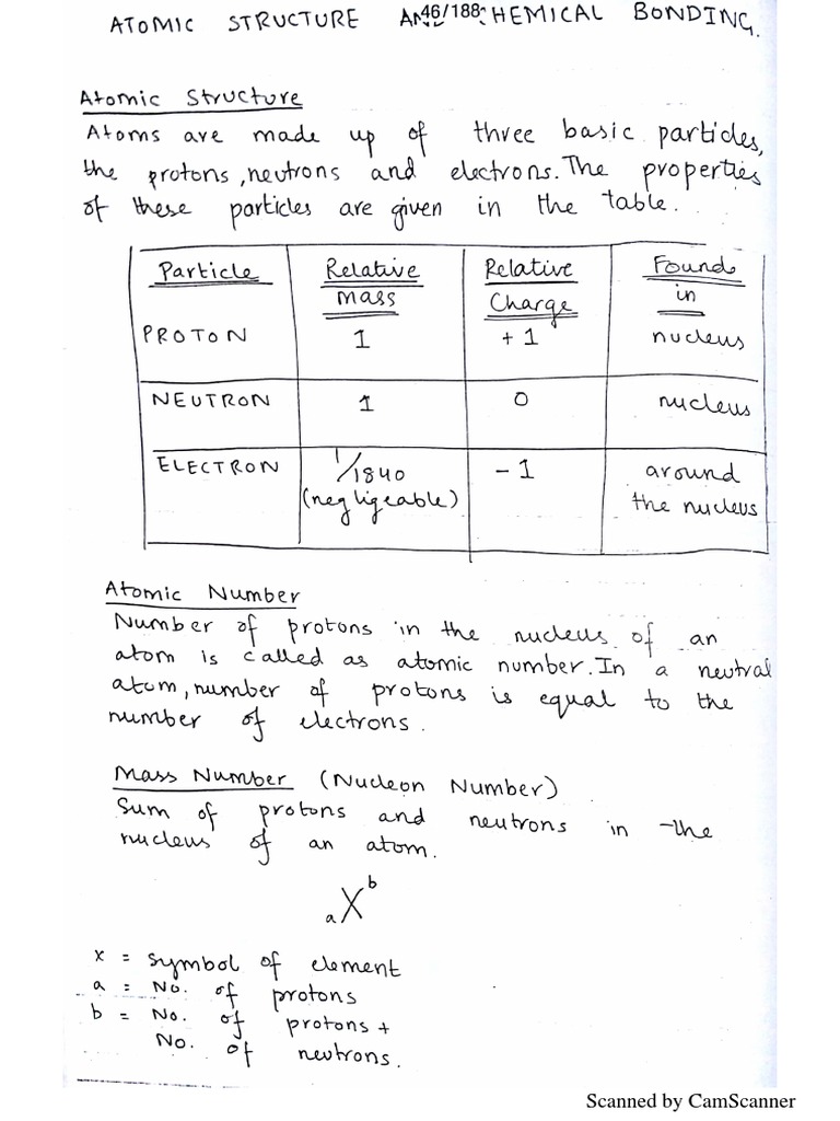 Atomic Structure and Chemical Bonding | PDF