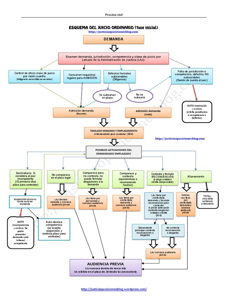 Esquema Proceso Civil Ordinario Sentencia Ley Reconvención