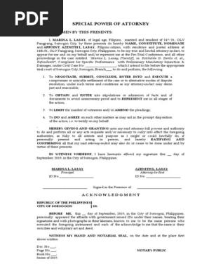 Special Power of Attorney 