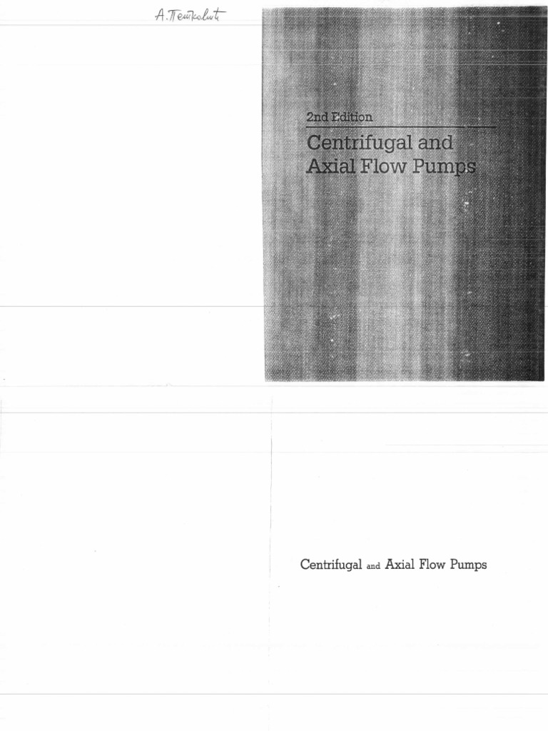 Centrifugal and Axial Flow Pumps. Theory, Design and Application PDF