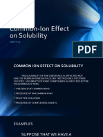 Common-Ion Effect On Solubility: Subtitle