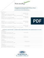 Family Communication Plan (Fillable Card)