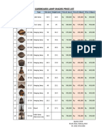 Price List Cardboard Lampshade - Sept 2019