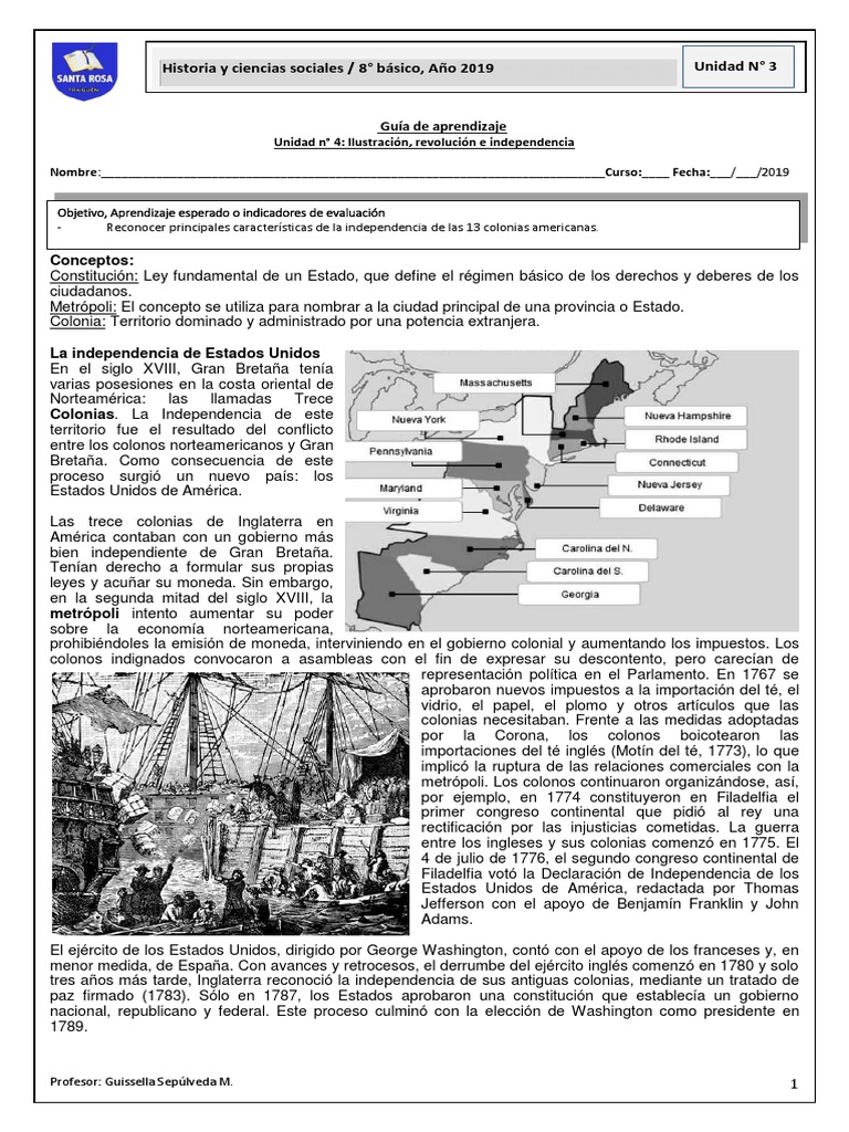 Hojas De Trabajo De Historia De Estados Unidos En Formato Pdf Los