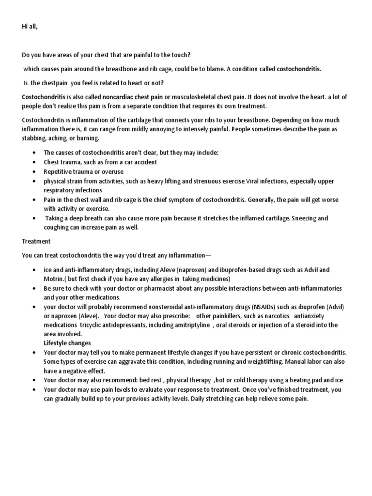 Costochondritis PDF Thorax Epidemiology