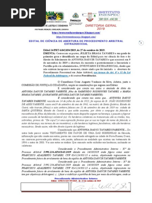 Edital 14.PRT 6.042.834.2019, de 27 de outubro de 2019