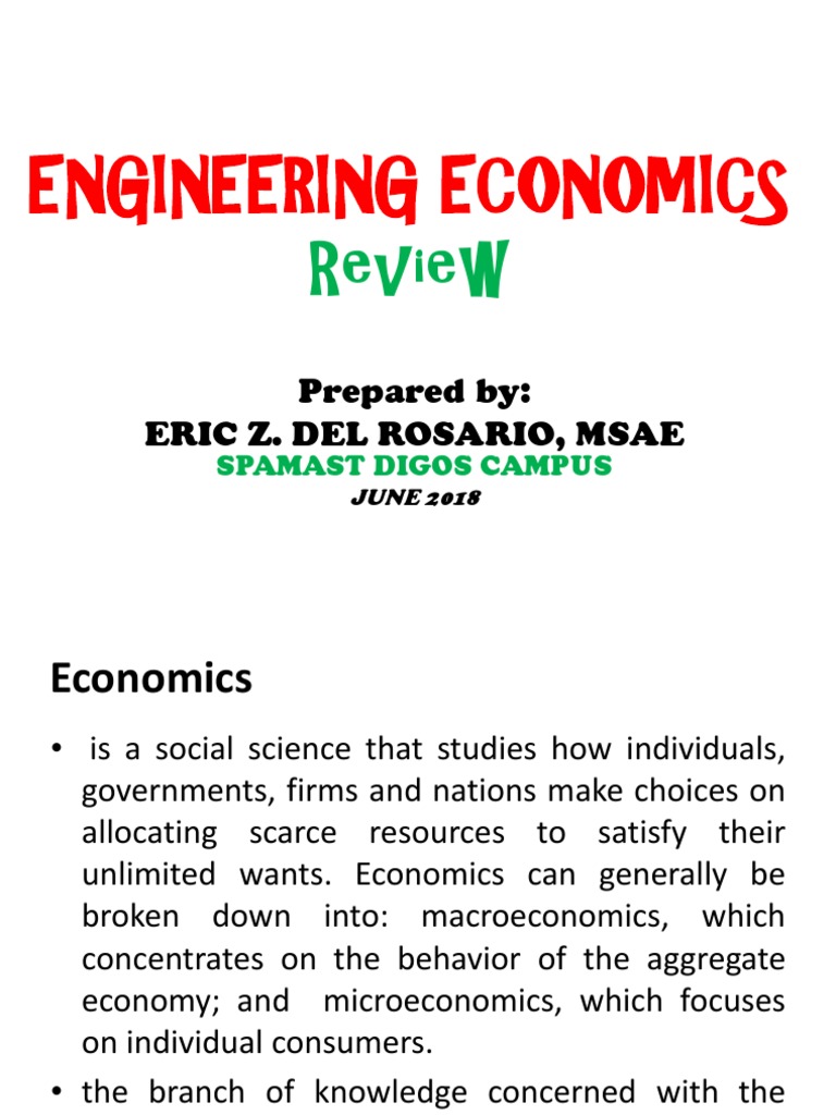 Engineering Economics Review PDF Compound Interest Economics