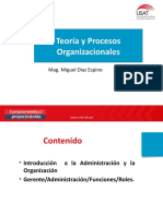 Clase Teoria y procesos Organizacionales