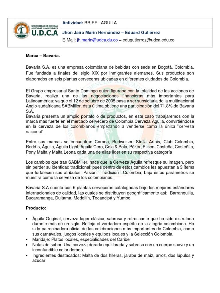 Brief Aguila | PDF | Bebidas | Business