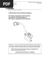 Operations and Service Manual BF Micro Adhesive Applicator With Micro Optima Module Hot Melt Adhesive Applicator